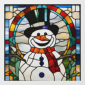 Imitats gestanzter Glass Snowman Grosser Fensteraufkleber (Blatt)