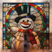 Imitats gestanzter Glass Snowman Grosser Fensteraufkleber (Blatt 2)