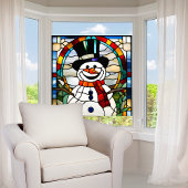 Imitats gestanzter Glass Snowman Grosser Fensteraufkleber