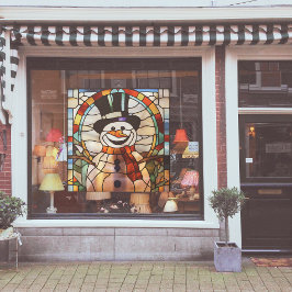 Imitats gestanzter Glass Snowman Grosser Fensteraufkleber