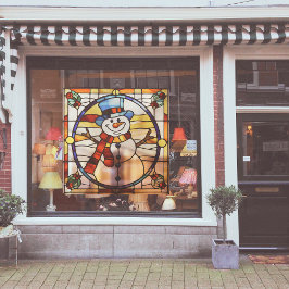 Imitats gestanzter Glass Snowman Grosser Fensteraufkleber