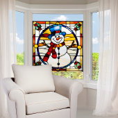 Imitats gestanzter Glass Snowman Grosser Fensteraufkleber