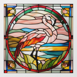 Imitats gesteinigt Glass Flamingo Fensteraufkleber
