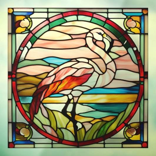 Imitats gesteinigt Glass Flamingo Fensteraufkleber (Blatt 3)
