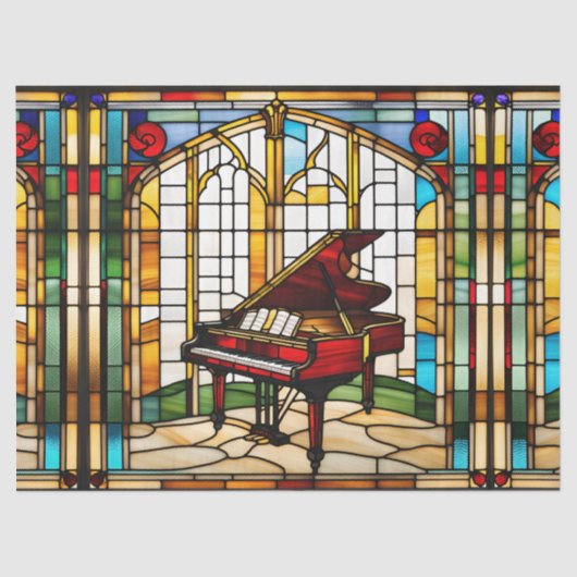 Imitats Glass Grand Piano für Decoupage Craft Seidenpapier (Vorderseite)