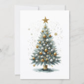 Imitats Glittering Wasserfarbener Weihnachtsbaum Einladung (Rückseite)