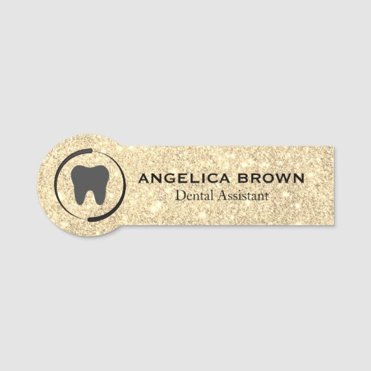 Imitats Glitzer Dental Assistant Name Tag Namensschild (Vorderseite)