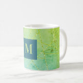 Imitats Glitzer Geometrisches Monogramm Kaffeetasse (VorderseiteRechts)