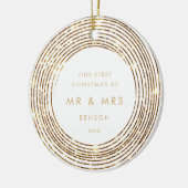 Imitats Glitzer Gold Circles 1. Weihnachtsmeilenst Keramik Ornament (Links)