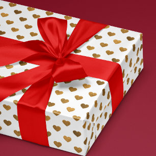 Imitats Glitzer Herz Gemustert Gold Wrapping Papie Geschenkpapier
