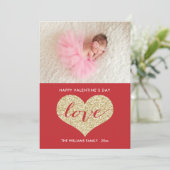 Imitats Glitzer Herz | Valentinstag Karten (Stehend Vorderseite)