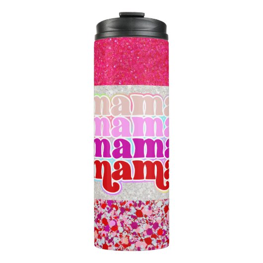 Imitats Glitzer Mama Thermosbecher (Vorderseite)