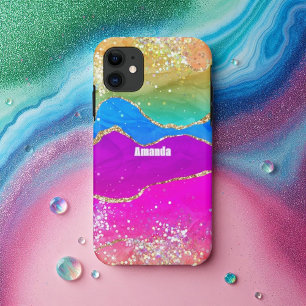 Imitats Glitzer Rainbow Agate Case-Mate iPhone Hülle