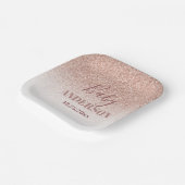 Imitats Glitzer Rose Gold Girl Baby Dusche Square Pappteller (Gewinkelt)