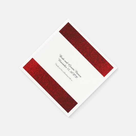 Imitats Glitzer Ruby Red Serviette (Ecke)