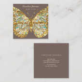 Imitats Glitzer Schmetterling Square Visitenkarte (Vorne/Hinten)