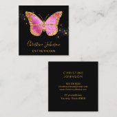 Imitats Glitzer Schmetterling Square Visitenkarte (Vorne/Hinten)