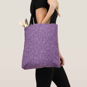 Imitats Glitzer Tote Beutel Lila Tasche