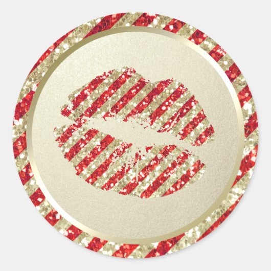 Imitats Glitzer Weihnachts-DIY Handmade Lip Balm L Runder Aufkleber (Vorderseite)