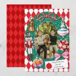 Imitats Glitzer Weihnachtsschmuckkarte Feiertagskarte