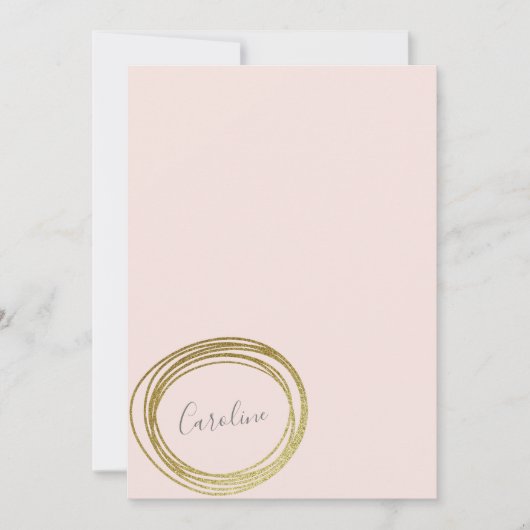 Imitats Gold Abstrakt Circle Design Skriptname Mitteilungskarte (Vorderseite)