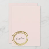 Imitats Gold Abstrakt Circle Design Skriptname Mitteilungskarte (Vorne/Hinten)