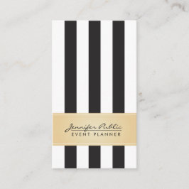Imitats Gold Black and White Strip Eventplaner Visitenkarte