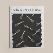 Imitats Gold & Black Kitchen Whisk Muster Stoff