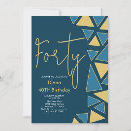 Imitats Gold & Blue Einladung zum Geburtstag