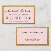 Imitats Gold & Blush Pink Lashes Visitenkarte (Vorne/Hinten)