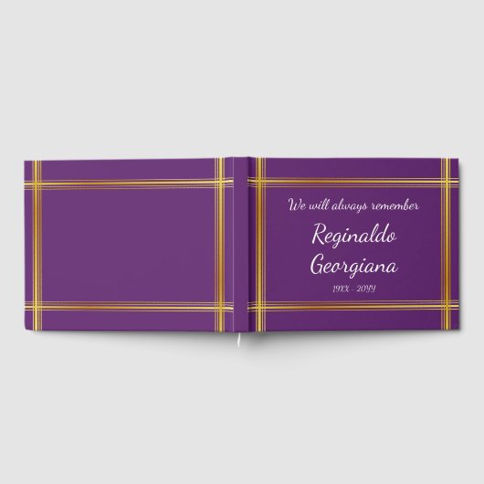 Imitats Gold Border Funerary Memorial Gästebuch (Voll)