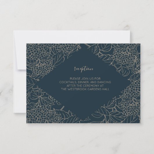 Imitats Gold Botanische Rahmen Hochzeitsszenierung RSVP Karte (Vorderseite)