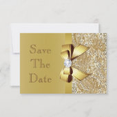 Imitats Gold Bow Diamonds Save the Date Kinderdusc (Vorderseite)