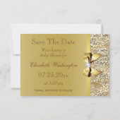 Imitats Gold Bow Diamonds Save the Date Kinderdusc (Rückseite)