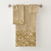 Imitats Gold Brushmetall Glitzer Print Mit Monogra Badhandtuch Set (Insitu)