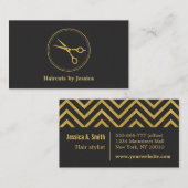 Imitats Gold Chic Glam Schere Haarburke Stylist Visitenkarte (Vorne/Hinten)