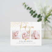 Imitats Gold Confetti Chic Signature Script Vielen Postkarte (Stehend Vorderseite)