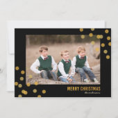 Imitats Gold Confetti Foto Frohe Weihnachtskarte Einladung (Vorderseite)