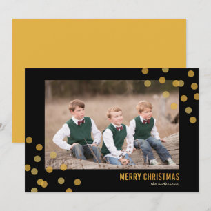 Imitats Gold Confetti Foto Frohe Weihnachtskarte Einladung