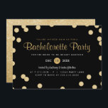 Imitats Gold Confetti Junggeselinnen-Abschied Einl Einladung<br><div class="desc">Niedliches goldfarbenes Konfetti-Design,  das an Ihren Text angepasst werden kann. Karo aus dem Origami Prints Shop für mehr Bachelorette lädt ein!</div>