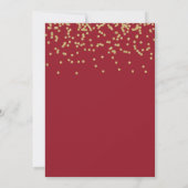 Imitats Gold Confetti Rot Frohe Weihnachts-Party Einladung (Rückseite)