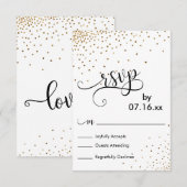 Imitats Gold Confetti Script Typografie UAWG RSVP Karte (Vorne/Hinten)