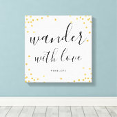 Imitats Gold Confetti Wander mit Liebe Leinwand (Insitu (Holzboden))