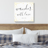 Imitats Gold Confetti Wander mit Liebe Leinwand (Insitu (Schlafzimmer))