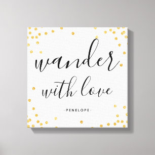Imitats Gold Confetti Wander mit Liebe Leinwand