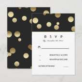 Imitats Gold Confetti Wedding RSVP Cards Karte (Vorne/Hinten)