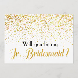 Imitats Gold Confetti Werden Sie mein Jr. Bridesma Einladung