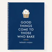 Imitats Gold Cupcake Blue Gute Dinge Backen Rezept Notizblock (Vorderseite)
