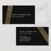 Imitats Gold Diagonal Lines High Fashion Stylist Visitenkarte (Vorne/Hinten)