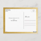 Imitats Gold Einfaches Glück Neujahr Personalisier Postkarte (Rückseite)